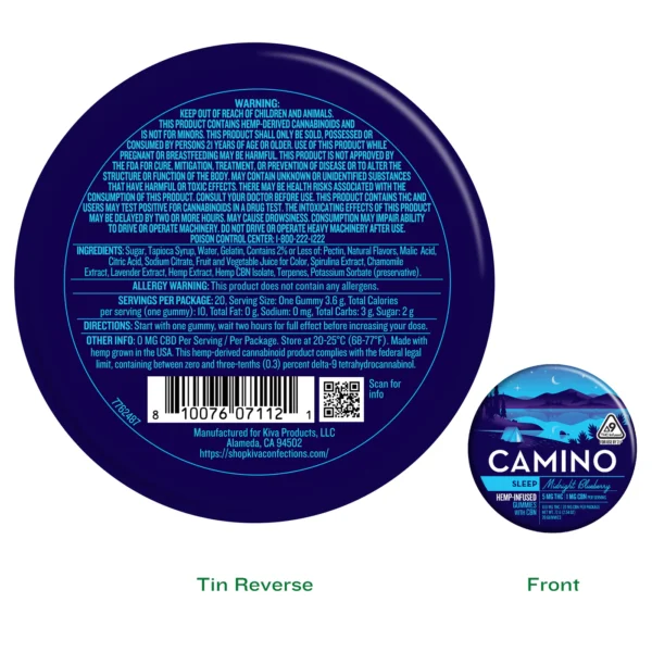 Camino Midnight Blueberry 'Sleep' 5mg : 1mg CBN Gummies - Image 2